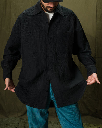 11.11 V Boy Shirt - Black Patchwork - Standard & Strange