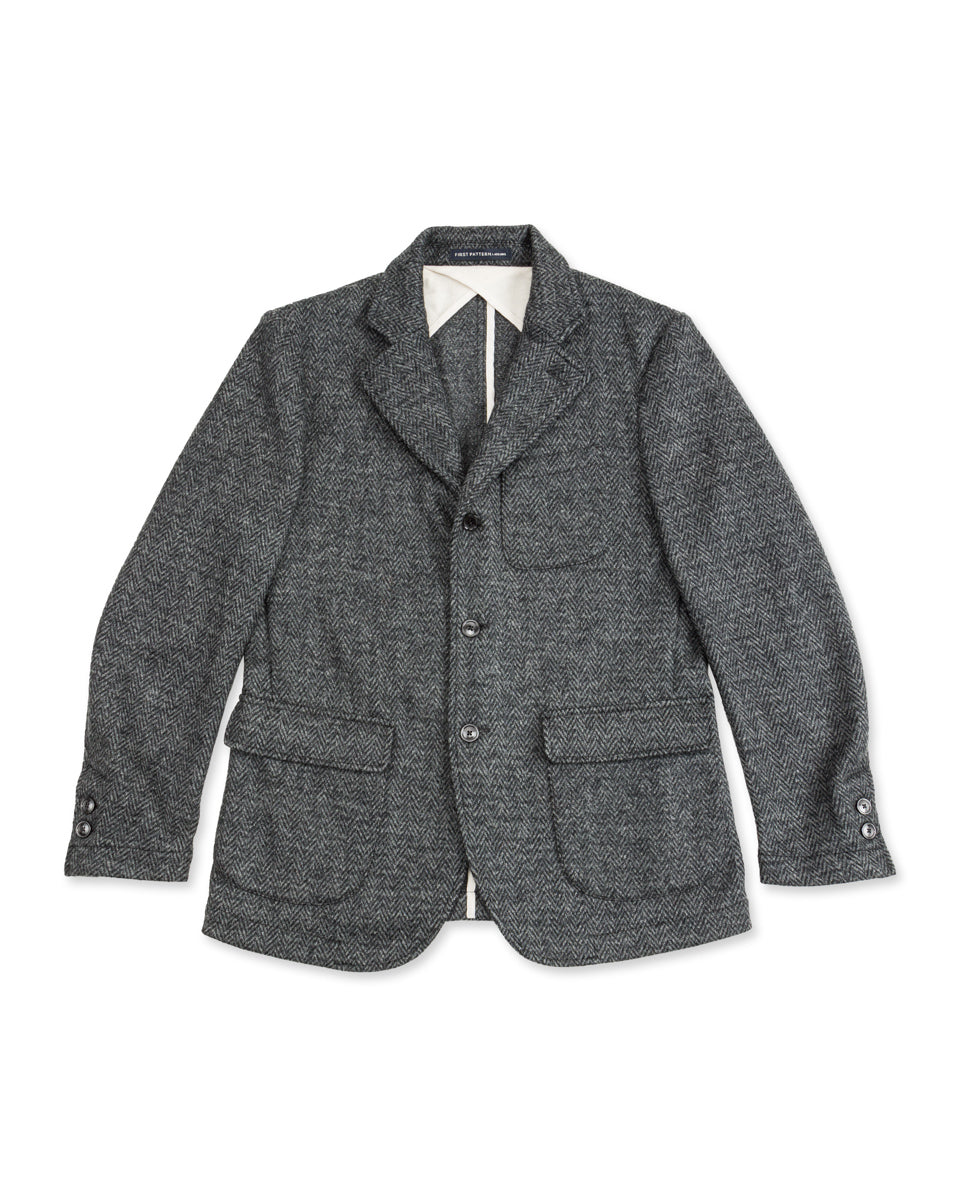 1st PAT-RN Evans Jacket - Grey Wool Herringbone - Standard & Strange