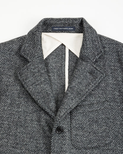 1st PAT-RN Evans Jacket - Grey Wool Herringbone - Standard & Strange