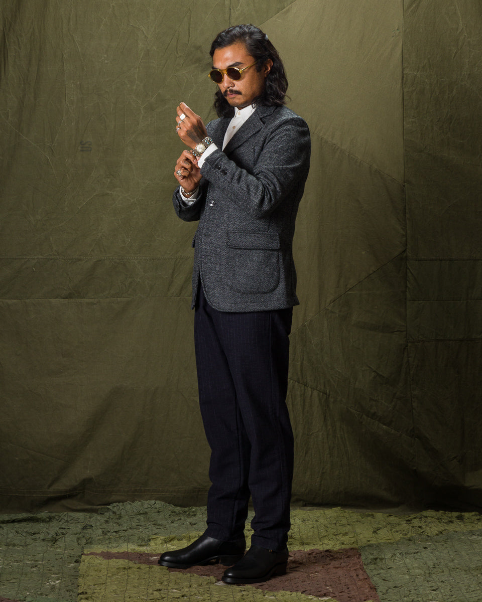1st PAT-RN Evans Jacket - Grey Wool Herringbone - Standard & Strange