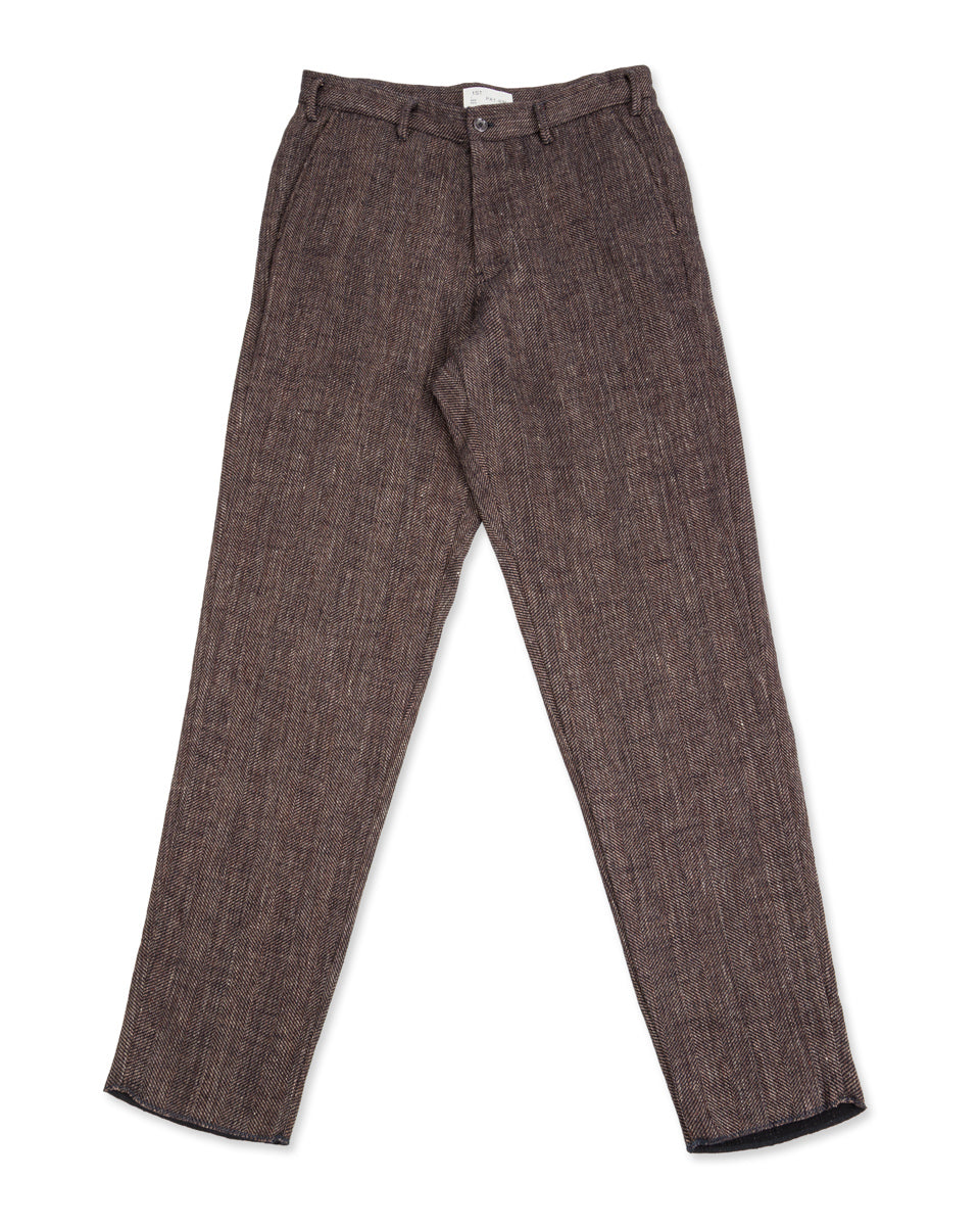 1st PAT-RN Logan Trousers - Melange Brown Herringbone - Standard & Strange