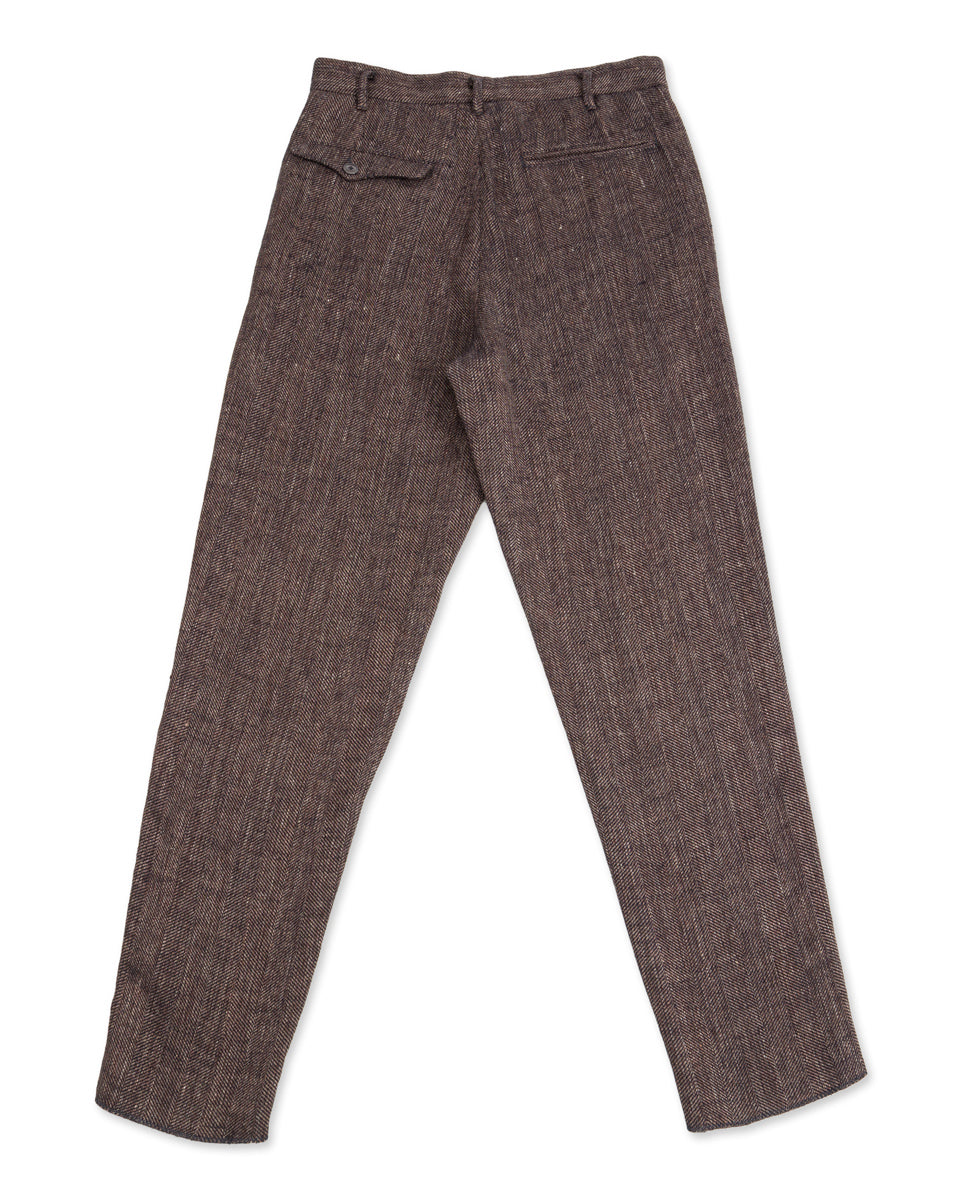 1st PAT-RN Logan Trousers - Melange Brown Herringbone - Standard & Strange