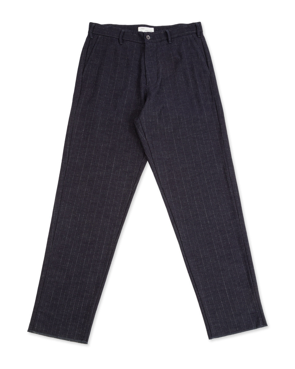 1st PAT-RN Logan Trousers - Navy/Grey Pinstripes - Standard & Strange