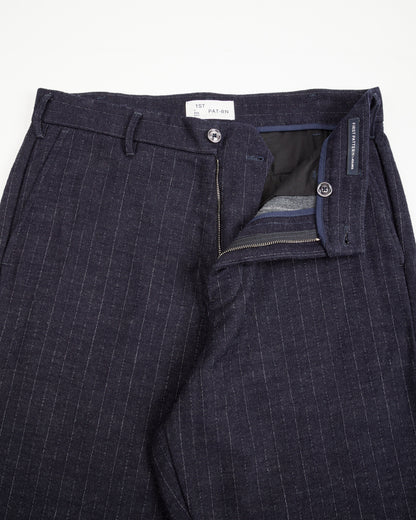 1st PAT-RN Logan Trousers - Navy/Grey Pinstripes - Standard & Strange