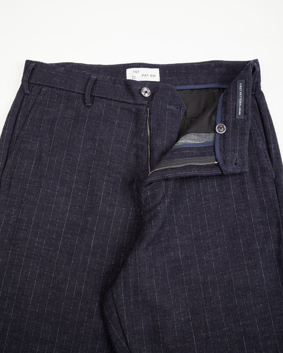 1st PAT-RN Logan Trousers - Navy/Grey Pinstripes - Standard & Strange