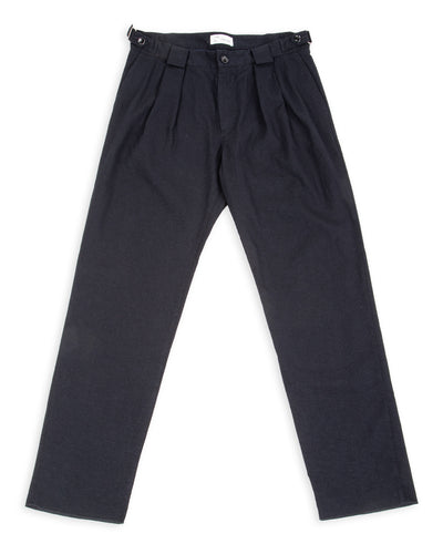 1st PAT-RN Georg Trousers - Dark Blue Pinpoint Cotton/Linen - Standard & Strange