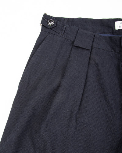 1st PAT-RN Georg Trousers - Dark Blue Pinpoint Cotton/Linen - Standard & Strange