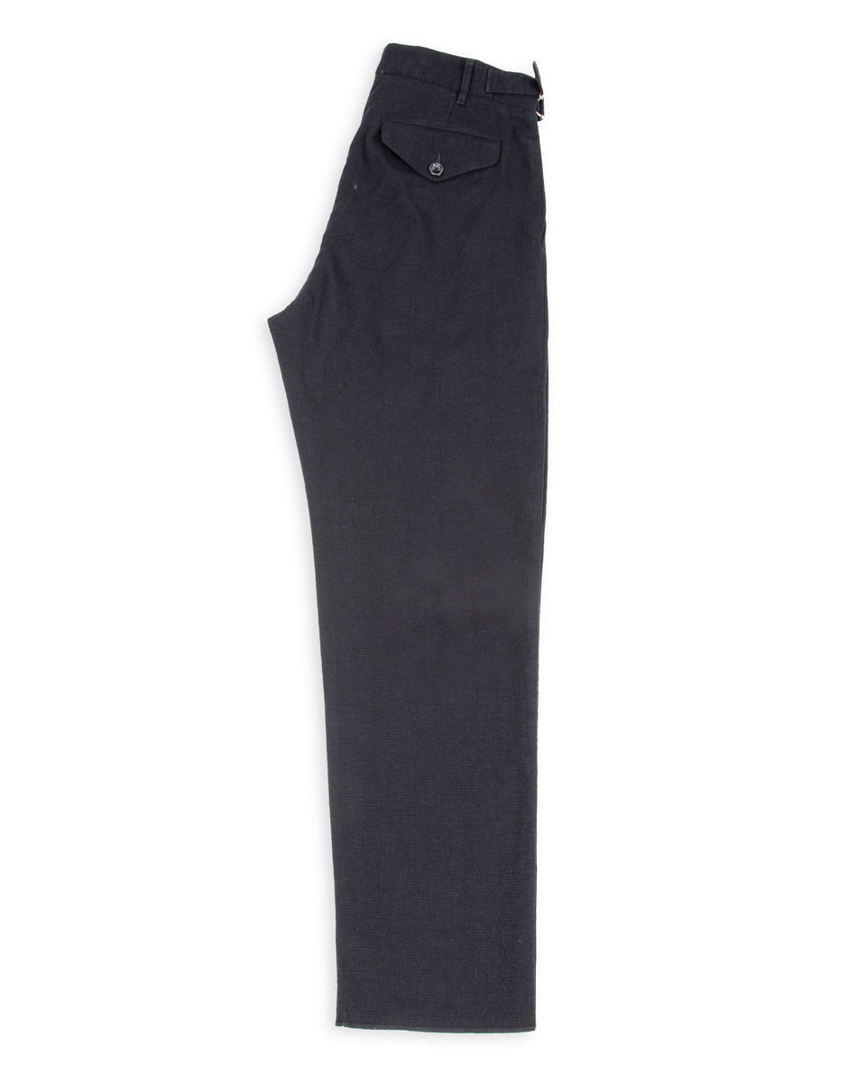 1st PAT-RN Georg Trousers - Dark Blue Pinpoint Cotton/Linen - Standard & Strange