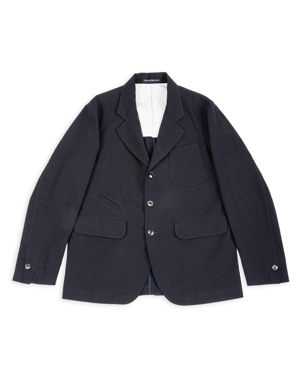 1st PAT-RN Horloger Blazer - Dark Blue Pinpoint Cotton/Linen - Standard & Strange