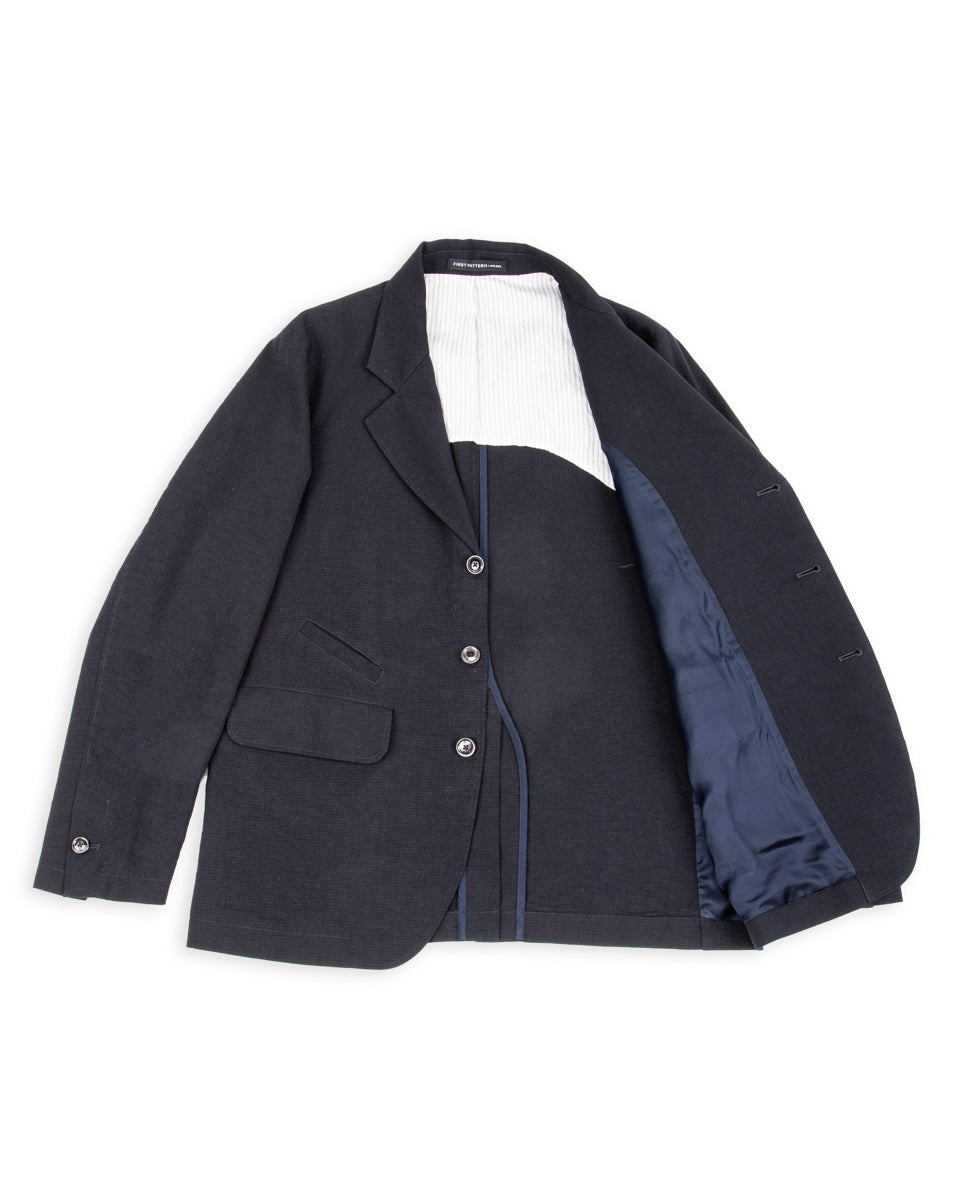 1st PAT-RN Horloger Blazer - Dark Blue Pinpoint Cotton/Linen - Standard & Strange