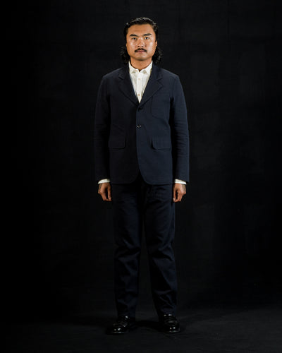 1st PAT-RN Horloger Blazer - Dark Blue Pinpoint Cotton/Linen - Standard & Strange