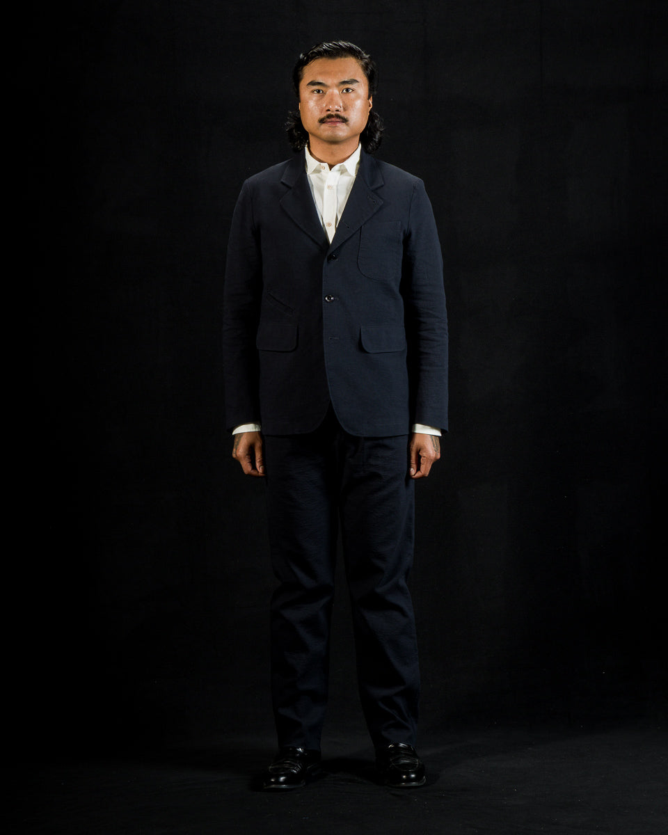 1st PAT-RN Horloger Blazer - Dark Blue Pinpoint Cotton/Linen - Standard & Strange
