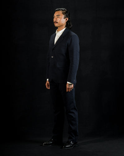 1st PAT-RN Horloger Blazer - Dark Blue Pinpoint Cotton/Linen - Standard & Strange