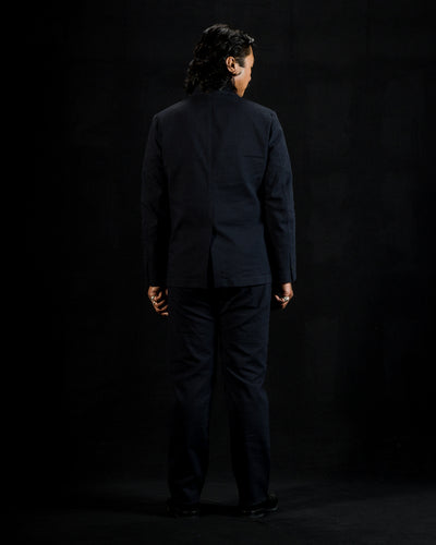 1st PAT-RN Horloger Blazer - Dark Blue Pinpoint Cotton/Linen - Standard & Strange