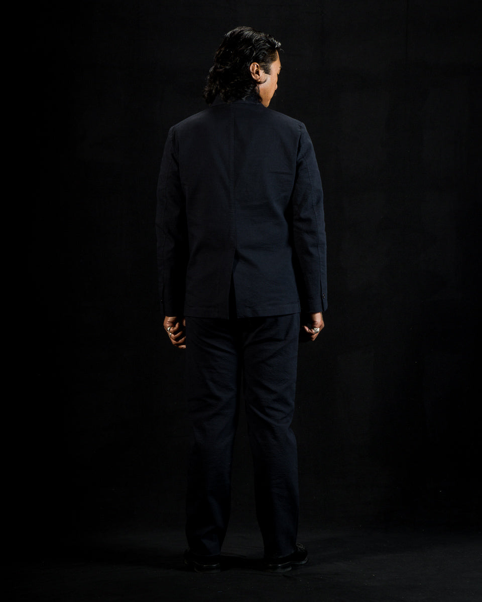 1st PAT-RN Horloger Blazer - Dark Blue Pinpoint Cotton/Linen - Standard & Strange