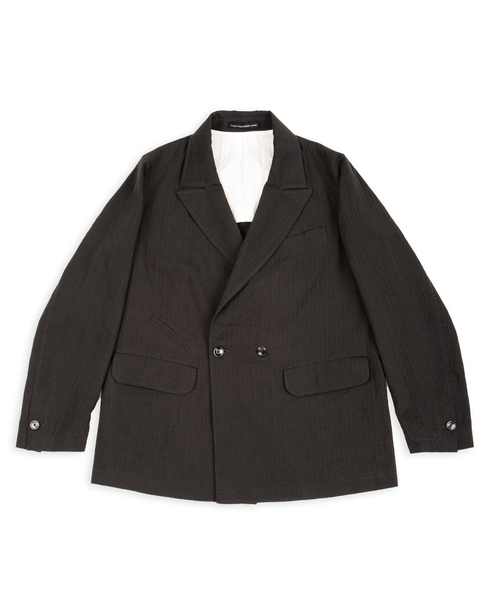 1st PAT-RN Theorem Jacket - Steel Grey Cotton/Linen Herringbone - Standard & Strange