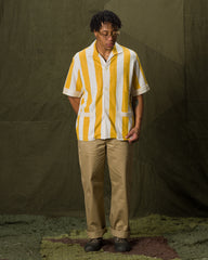 The Real McCoy's Stripe Cotton Pile Beach Shirt - Yellow - Standard & Strange