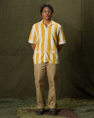 The Real McCoy's Stripe Cotton Pile Beach Shirt - Yellow - Standard & Strange