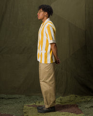 The Real McCoy's Stripe Cotton Pile Beach Shirt - Yellow - Standard & Strange