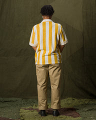 The Real McCoy's Stripe Cotton Pile Beach Shirt - Yellow - Standard & Strange