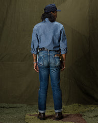 The Real McCoy's 8HU Chambray Serviceman Shirt - Light Blue - Standard & Strange