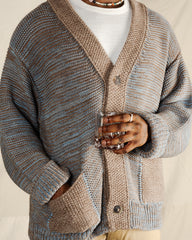 Indi + Ash Ren Cardigan - Undyed Brown Alpaca/Medium Indigo - Standard & Strange