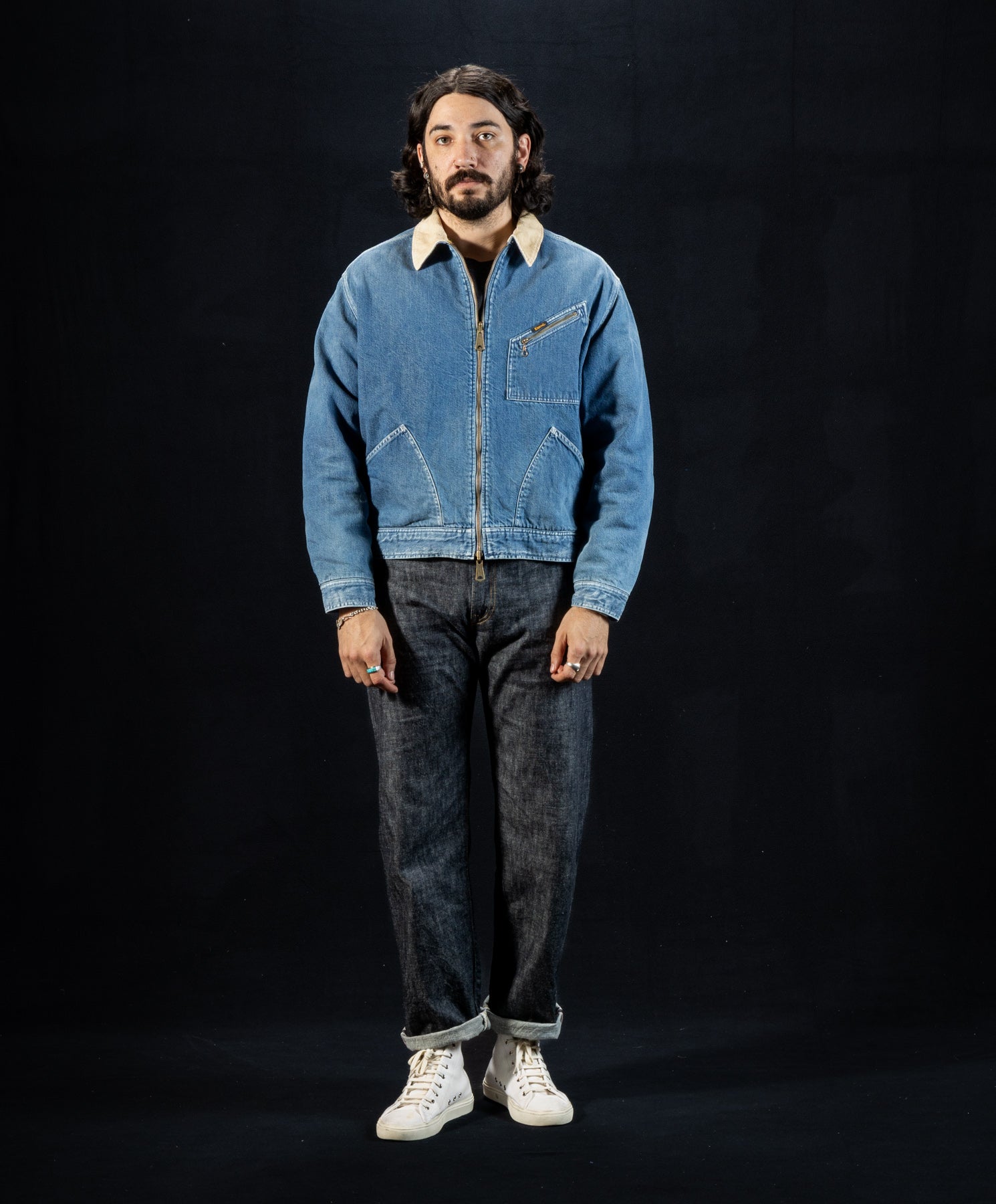 11.5oz Denim BONE Lining Reversible ZIP-UP Work JKT - PRO