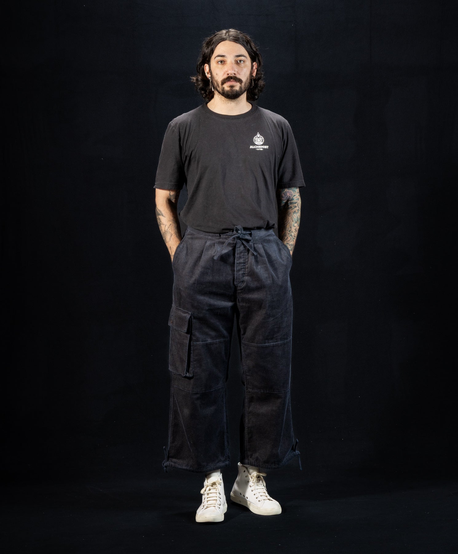 Black Sign Ripple Cord Filed Trousers - Deep Sea Navy - Standard & Strange