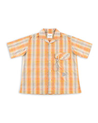 And Wander Dry Check Open S/S Shirt - Orange - Standard & Strange