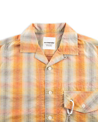 And Wander Dry Check Open S/S Shirt - Orange - Standard & Strange