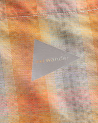 And Wander Dry Check Open S/S Shirt - Orange - Standard & Strange