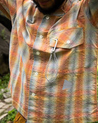 And Wander Dry Check Open S/S Shirt - Orange - Standard & Strange