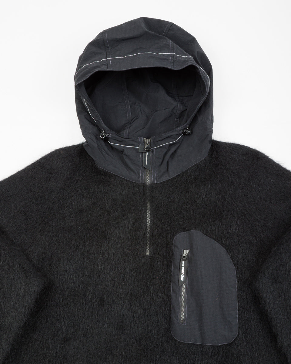 Mohair Wool Knit Hoodie - Black – Standard & Strange
