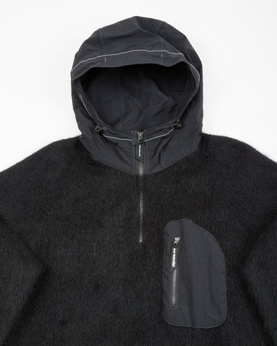 And Wander Mohair Wool Knit Hoodie - Black - Standard & Strange