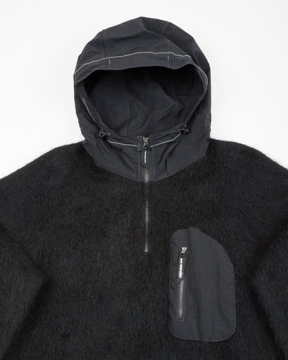 And Wander Mohair Wool Knit Hoodie - Black - Standard & Strange