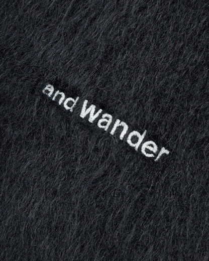 And Wander Mohair Wool Knit Hoodie - Black - Standard & Strange
