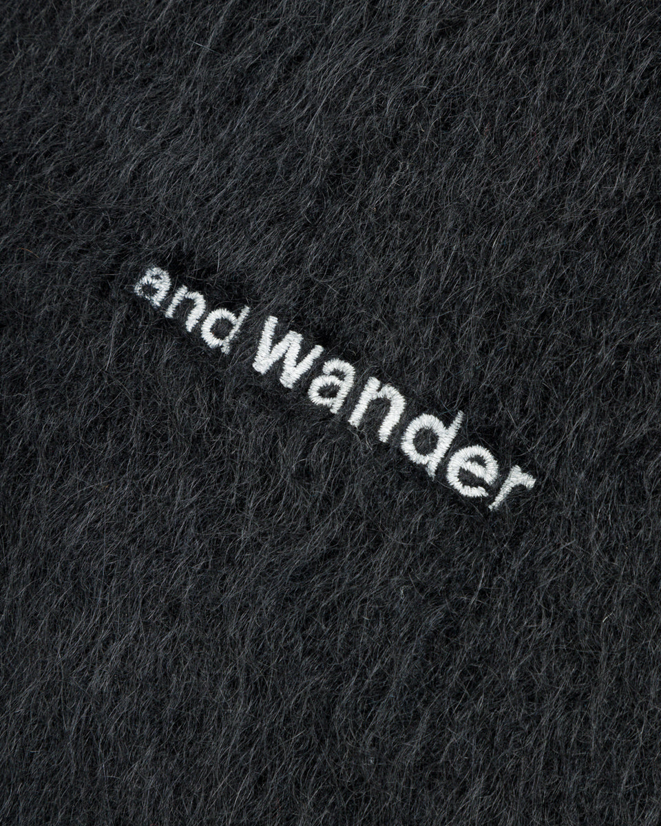 And Wander Mohair Wool Knit Hoodie - Black - Standard & Strange