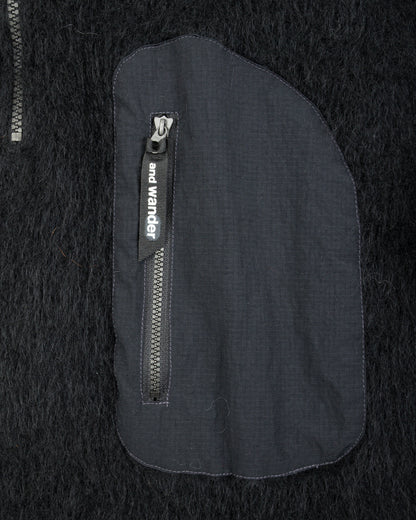 And Wander Mohair Wool Knit Hoodie - Black - Standard & Strange