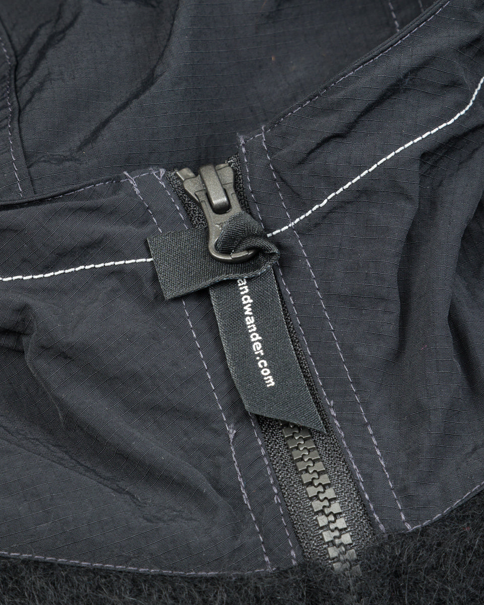 And Wander Mohair Wool Knit Hoodie - Black - Standard & Strange