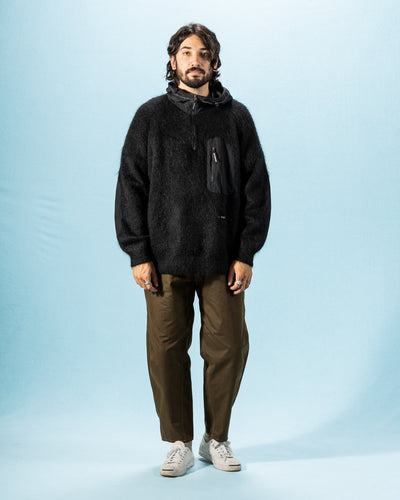 And Wander Mohair Wool Knit Hoodie - Black - Standard & Strange