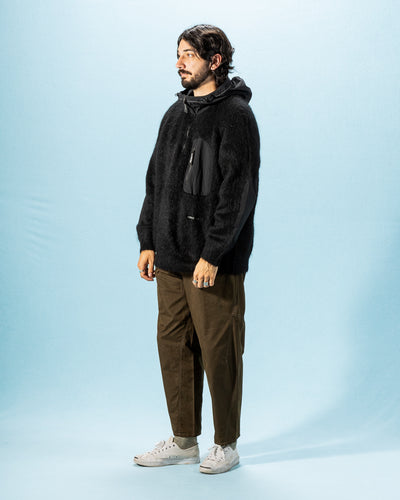 And Wander Mohair Wool Knit Hoodie - Black - Standard & Strange