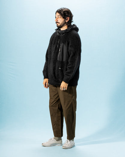 And Wander Mohair Wool Knit Hoodie - Black - Standard & Strange