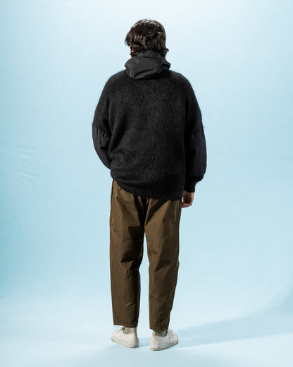 And Wander Mohair Wool Knit Hoodie - Black - Standard & Strange
