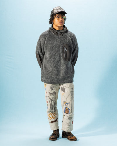 And Wander Mohair Wool Knit Hoodie - Gray - Standard & Strange