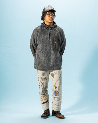 And Wander Mohair Wool Knit Hoodie - Gray - Standard & Strange