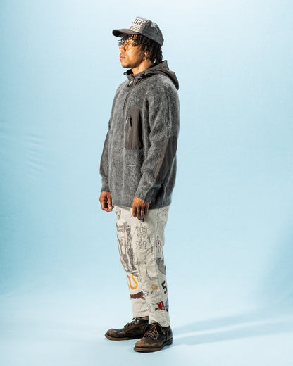 And Wander Mohair Wool Knit Hoodie - Gray - Standard & Strange