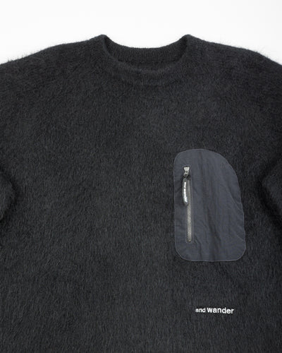 And Wander Mohair Wool Sweater - Black - Standard & Strange