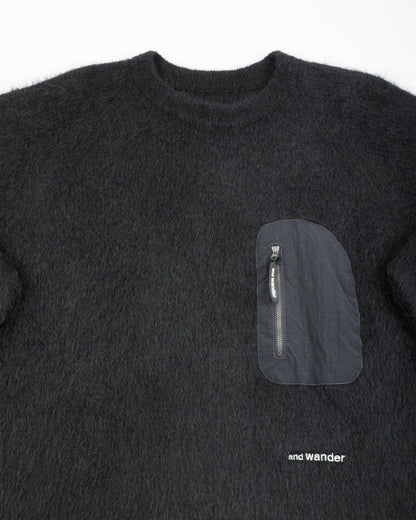 And Wander Mohair Wool Sweater - Black - Standard & Strange