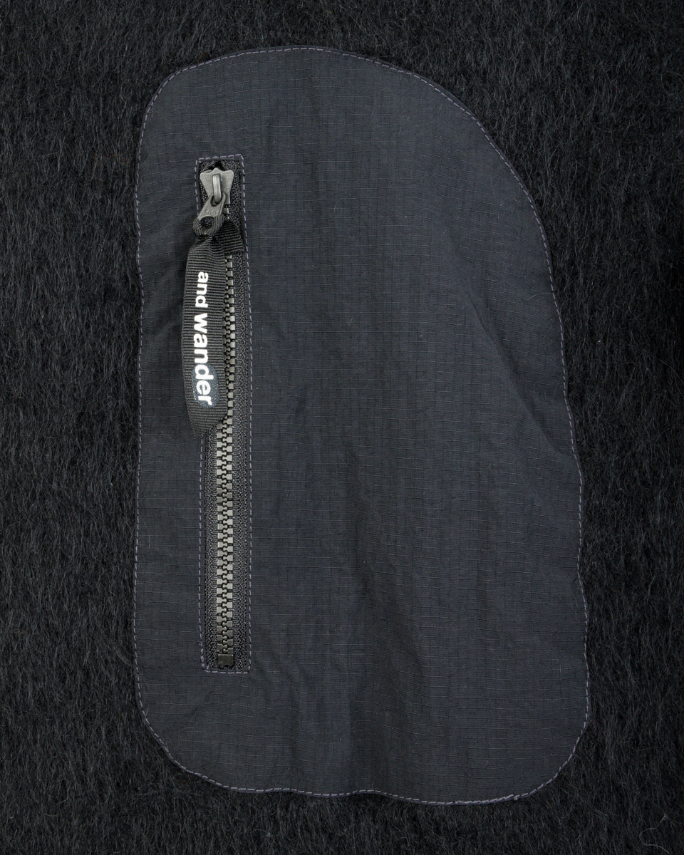 And Wander Mohair Wool Sweater - Black - Standard & Strange