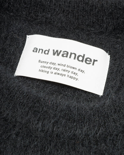 And Wander Mohair Wool Sweater - Black - Standard & Strange